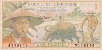 French Indo-China 1 Piastre - Farmers 1942 - Letter X