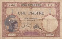 French Indo-China 1 Piastre - Walhain -  Serial C.4638 - Signature Simon, Thion de la Chaume - 1927