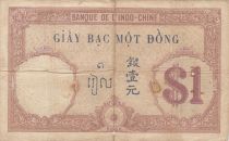 French Indo-China 1 Piastre - Walhain -  Serial C.4638 - Signature Simon, Thion de la Chaume - 1927