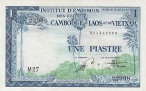 French Indo-China 1 Piastre ND (1954) - Viet Nam issue - XF - P.105 - Serial M.27