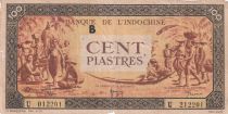 French Indo-China 100 Piastres Market - 1942 - Letter B - Serial U 212201