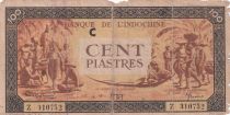 French Indo-China 100 Piastres Market - 1942 - Letter C - Serial Z 010752