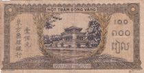 French Indo-China 100 Piastres Market - 1942 - Letter D - Serial F 403797