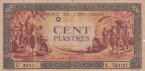 French Indo-China 100 Piastres Market - 1942 - Letter O - Serial C 524427