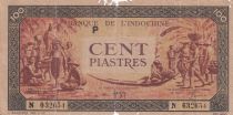 French Indo-China 100 Piastres Market - 1942 - Letter P - Serial N 632654