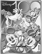 French Mint  Mickey and friends - 100 years of Disney - Rectangle coin - 10 Euros Silver BE 2023 (MDP)