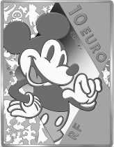 French Mint  Mickey and friends - 100 years of Disney - Rectangle coin - 10 Euros Silver BE 2023 (MDP)