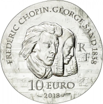 French Mint 10 Euros Silver Proof - George Sand - 2018