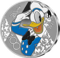 French Mint Donald Duck - 100 years of Disney - 10 Euros Silver Colour BE 2023 (MDP)