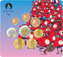 French Mint Paralympic mascot  - Paris 2024 - Miniset BU 2024 (MDP) with Nouvelles Faces