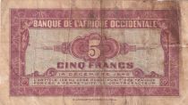 French West Africa 5 Francs - Africaine - 1942 - Lettre N - P.28a