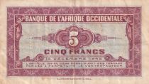 French West Africa 5 Francs - African - 14-12-1942 - Serial L