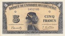 French West Africa 5 Francs - African - 1942 - Serial H