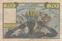 French West Africa 50 francs - AOF and Togo - Women, dancer, harbor - 1956 - Serial H.2