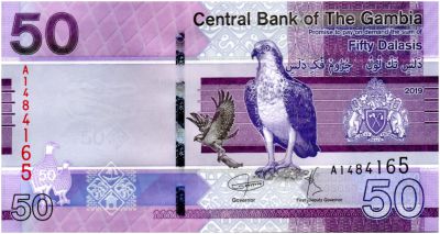 Banknote Gambia 50 Dalasis Birds - 2019 - UNC