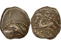 Gaul Bituriges Cubi  - Denarius with Branch and pointed Annulet - Ist Century BC