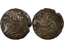 Gaul Carnutes / Pictones / Bituriges  - Drachm with Wolf and Horse, Cheek Tattoo  - Ist Century BC