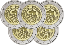 Germany  Pack of 5 x 2 Euros Commemorative. 2015 - German reunification (all 5 workshops)