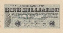 Germany 1 Milliarde Mark - Reichsbanknote - Serial AJ - 1923 - TTB - P.122