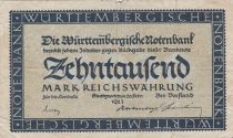 Germany 10 000 Mark - City of Wurttemberg - Number 231879 - 1923