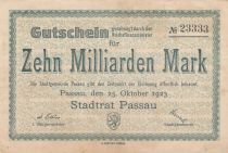 Germany 10 milliarden Mark - City of Passau - Number 23333 - 1923