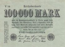 Germany 100 000 Mark - Reichbanknote - Serial V.16 - 1923 - P.91a