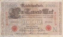 Germany 1000 Mark Allegorical figures - Red seal - 1910 - 6 digit serial M - P.44a