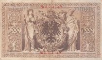 Germany 1000 Mark Allegorical figures - Red seal - 1910 - 6 digit serial M - P.44a