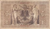 Germany 1000 Mark Allegorical figures - Red seal - 1910 - 6 digit serial Nr - P.44a