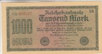 Germany 1000 Mark Dk green on green and lilac - 1922 - serial ca-xb