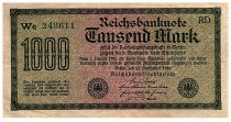 Germany 1000 Mark Dk green on green and lilac - 1922 - serial We-RD