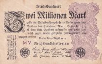 Germany 2 Millionen Mark - Black and Lilac - 09-08-1923 - Serial MV