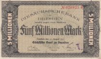 Germany 5 000 000 mark - City of Dresden - Number 20825 - 1923