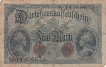 Germany 5 Mark - Germania, arms - 1914 - Serial K 8 digit - P.47C