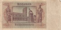 Germany 5 Mark - Lion\'s monument - Serial T - 1942 - P.186a