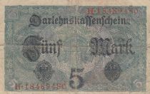 Germany 5 Mark - Woman, crown - 1917 - Serial H - P.56b