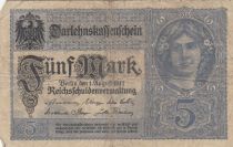 Germany 5 Mark - Woman, crown - 1917 - Serial L - P.56b