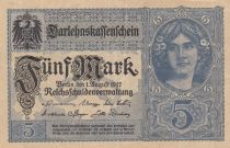 Germany 5 Mark - Woman, crown - 1917 - Serial O - P.56b