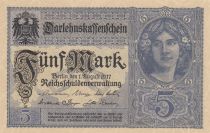 Germany 5 Mark - Woman, crown - 1917 - Serial Q - P.56b