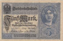 Germany 5 Mark - Woman, crown - 1917 - Serial Q - P.56b