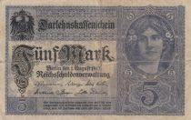 Germany 5 Mark - Woman, crown - 1917 - Serial X - P.56b