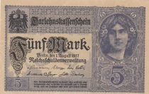 Germany 5 Mark - Woman, crown - 1917 - Serial Z - P.56b