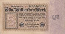 Germany 5 milliarden Mark - Reichsbanknote - Serial D - 1923