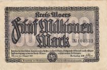 Germany 5 millionen Mark - City of Moers - Number 104333 - 1923