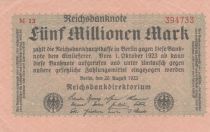 Germany 5 millionen mark - Reichsbanknote - Serial M.13 - 19223