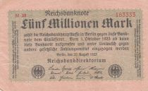 Germany 5 millionen mark - Reichsbanknote - Serial M.38 - 19223