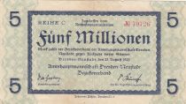 Germany 5 Millionen Mark - State of Dresden - Reihe C- 25-08-1923 - Number 79726