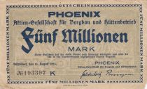 Germany 5 Millions Mark - State of Dusseldorf - 1925 - Number 193397