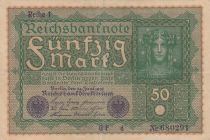 Germany 50 Mark Head of woman - 1919 - Reihe 1 - Various serial