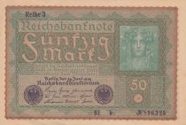 Germany 50 Mark Head of woman - 1919 - Reihe 3 - Various serial